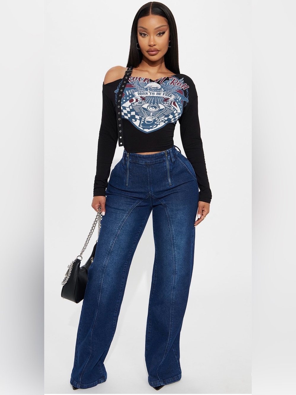 Zip it Up Wide Leg Trouser Jeans